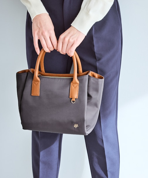 異素材コンビミドルトートバッグ/軽量・2WAY