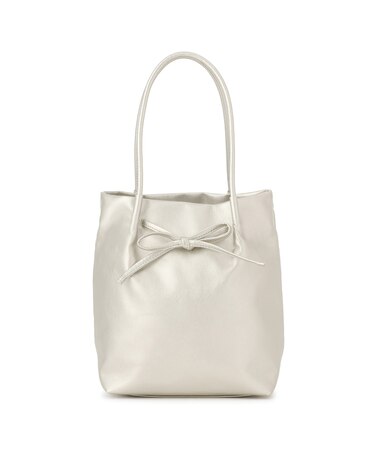 洗えるバッグ リボンディティールトートバッグ/イージーケア