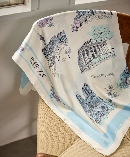 シティーパターンスカーフ 90cm