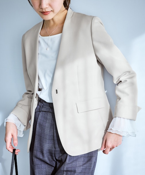 360°ウルトラストレッチ ノーカラージャケット/UVカット・花粉ガード・セットアップ対応