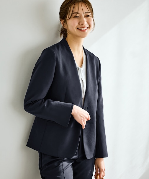 360°ウルトラストレッチ ノーカラージャケット/UVカット・花粉ガード・セットアップ対応