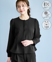 【WEB限定】360°ウルトラストレッチ 羽織れるペプラムブラウス/ 花粉ガード・セットアップ対応