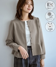 【WEB限定】360°ウルトラストレッチ 羽織れるペプラムブラウス/ 花粉ガード・セットアップ対応