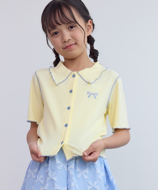 【KIDS/キッズ】テレコ配色メロウカーディガン