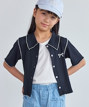 【KIDS/キッズ】テレコ配色メロウカーディガン