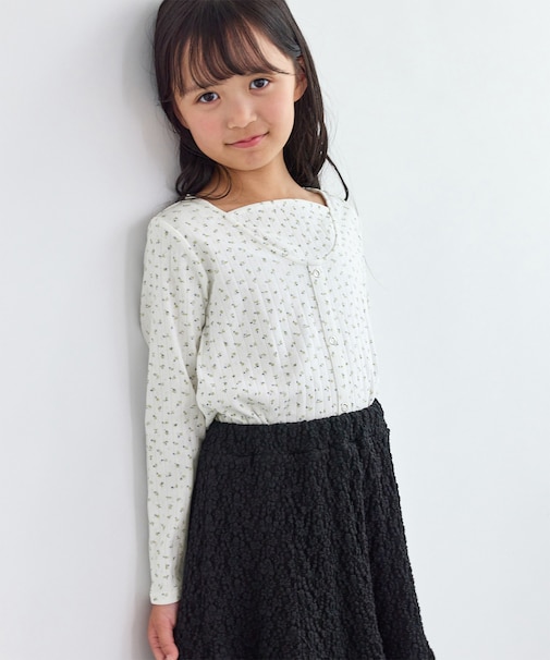 【KIDS/キッズ】プチフラワーレイヤード風プルオーバー