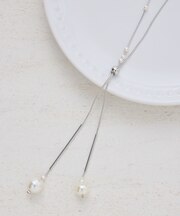 パールトップラリエットネックレス