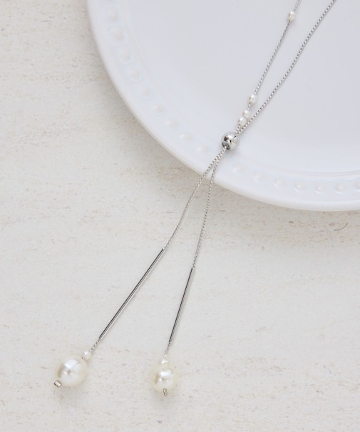 パールトップラリエットネックレス