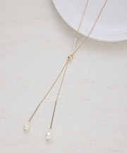 パールトップラリエットネックレス