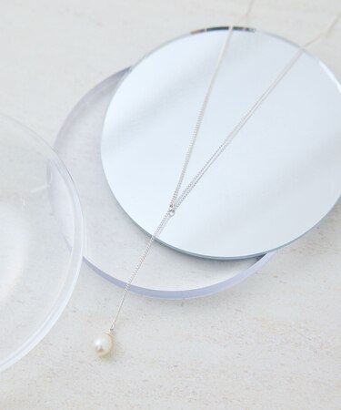 淡水パールトップショートY字ネックレス