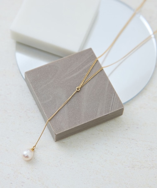淡水パールトップショートY字ネックレス