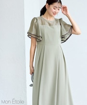 【Mon E’toile/モンエトワール】フレア袖ビスチェデザインワンピース