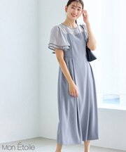 【Mon E’toile/モンエトワール】フレア袖ビスチェデザインワンピース
