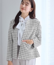 【WEB限定カラー】ツイードフレアジャケット/セレモニー対応・リンクコーデ