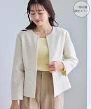 【WEB限定カラー】ツイードフレアジャケット/セレモニー対応・リンクコーデ