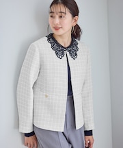 【WEB限定カラー】ツイードフレアジャケット/セレモニー対応・リンクコーデ