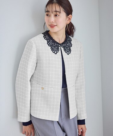 【WEB限定カラー】ツイードフレアジャケット/セレモニー対応・リンクコーデ