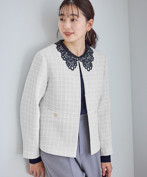 【WEB限定カラー】ツイードフレアジャケット/セレモニー対応・リンクコーデ