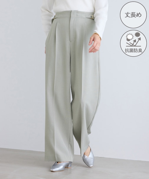 【WEB限定・丈長め】クリアツイルサイドベルトワイドパンツ/セレモニー・セットアップ対応