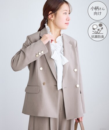 【低身長・小柄さんサイズ】クリアツイル金ボタンジャケット/セレモニー・セットアップ対応