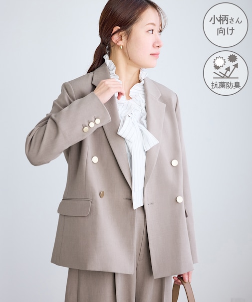 【低身長・小柄さんサイズ】クリアツイル金ボタンジャケット/セレモニー・セットアップ対応