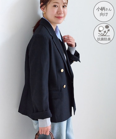 【低身長・小柄さんサイズ】クリアツイル金ボタンジャケット/セレモニー・セットアップ対応