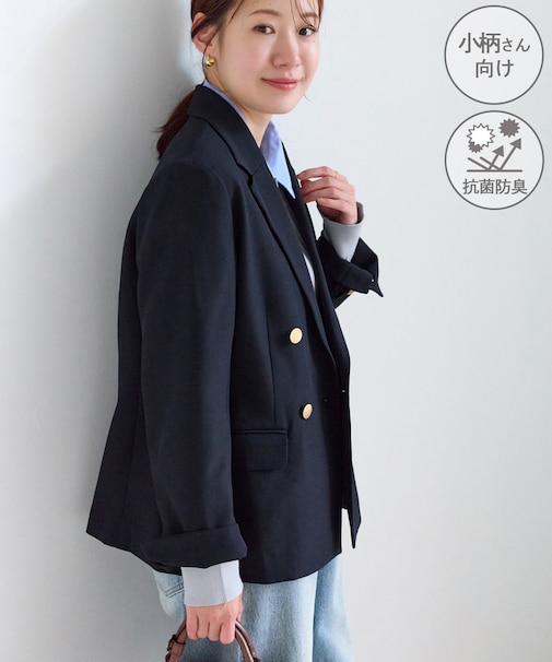 【低身長・小柄さんサイズ】クリアツイル金ボタンジャケット/セレモニー・セットアップ対応