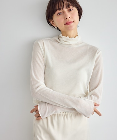 ラメシアーリブタートルトップス