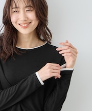 レイヤード風シアーロングスリーブTシャツ