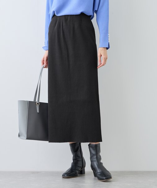 トタンテレコ Iラインリブニットスカート