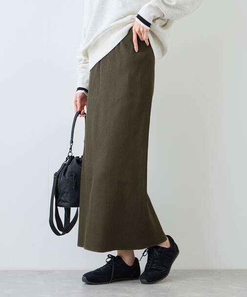 トタンテレコ Iラインリブニットスカート