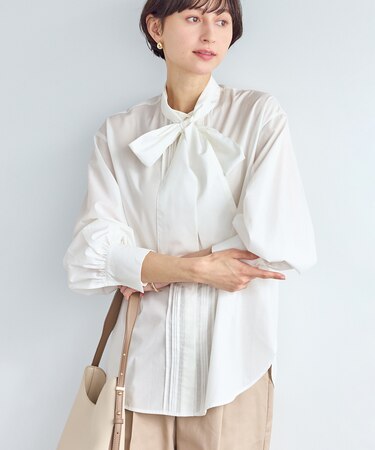 ボウタイリボンシャツ/花粉ガード・防シワ