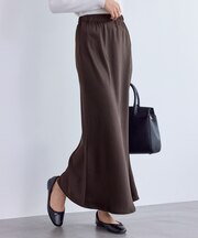 細見えバイアスサテンスカート/イージーケア