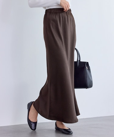 細見えバイアスサテンスカート/イージーケア