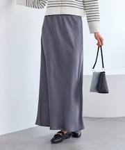 細見えバイアスサテンスカート/イージーケア