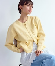 ミラノリブダブルジップニットカーディガン