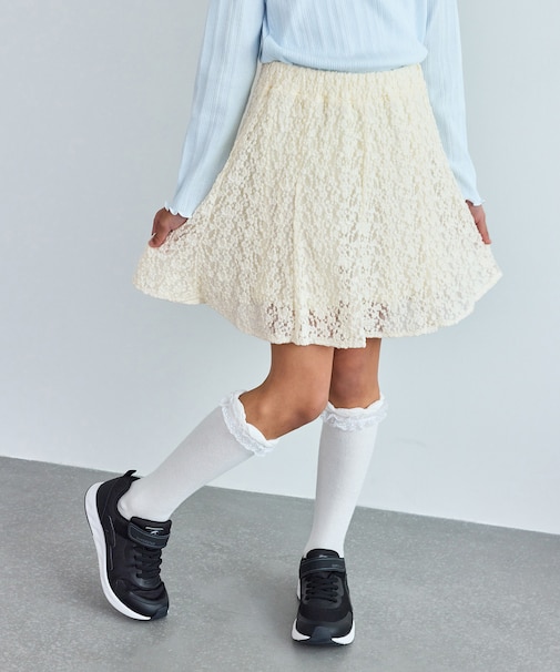 【KIDS/キッズ】インパンツ付きレースマーメイドミニスカート/リンクコーデ