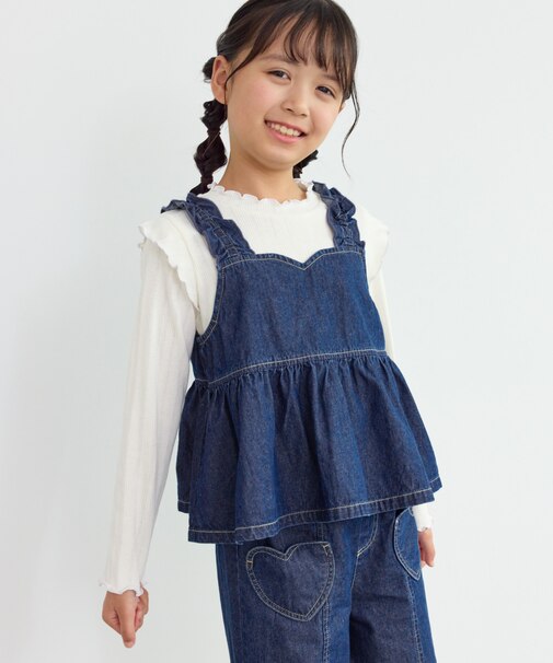 【KIDS/キッズ】ハートカットデニムビスチェ