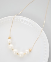 ロンデル×パールネックレス