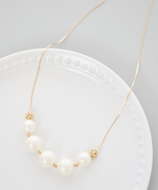 ロンデル×パールネックレス