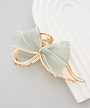 オーガンジーリボンメタルヘアバンス