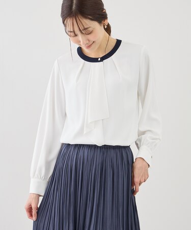 【WEB限定サイズ】配色アソートボウタイフウブラウス