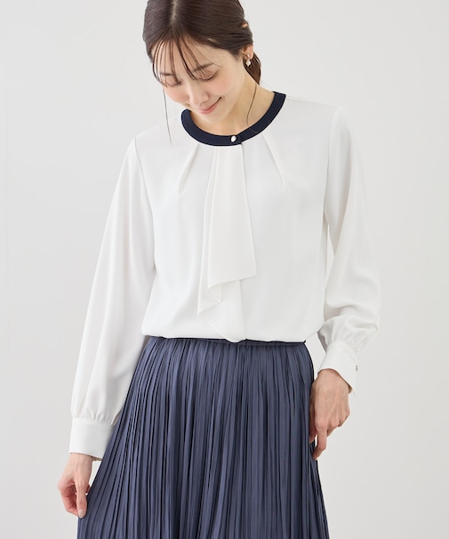 【WEB限定サイズ】配色アソートボウタイフウブラウス