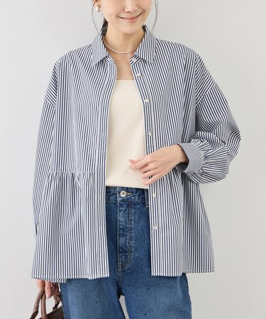 ペプラムシャツブラウス/UVカット・防シワ