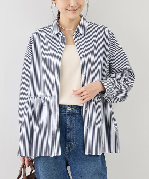 ペプラムシャツブラウス/UVカット・防シワ