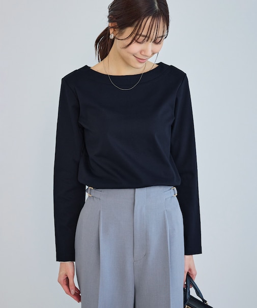 60シルケットボートネックジャケットインナー