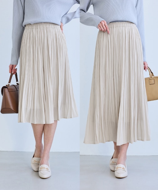 着丈が選べるエアリープリーツスカート