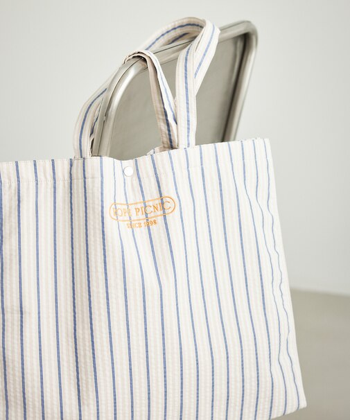 ストライプビッグトートバッグ/2WAY・A4対応
