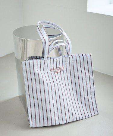 ストライプビッグトートバッグ/2WAY・A4対応