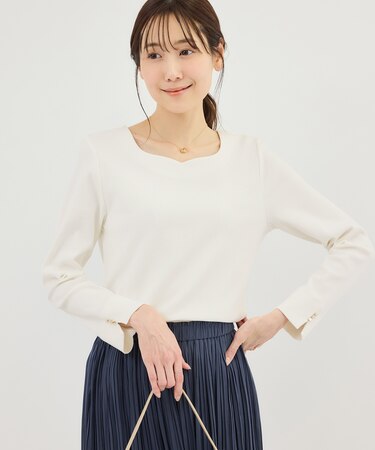 ハートネックリブジャケットインナー